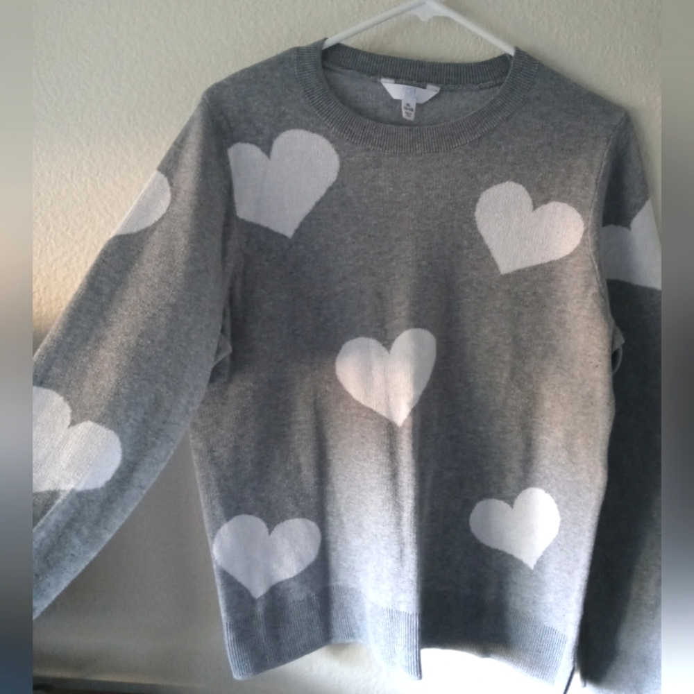Gray heart sweater